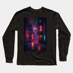 Cyberpunk Amsterdam Streets Long Sleeve T-Shirt